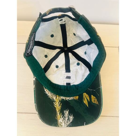 Michigan State University Camo Distressed Baseball Hat Adjustable Back Spartans - Picture 5 of 7